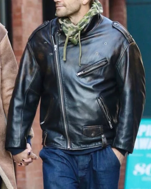 Jake Inspired Classic Leather Jacket  Modern Fit