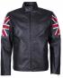 Uk Flag Men Black Leather Jacket  Customer Review
