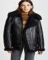 Women Black B3 Bomber Shearling Black Jacket Customer Review