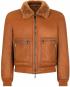  Shearling lined brown bomber jacket for Men Customer Review