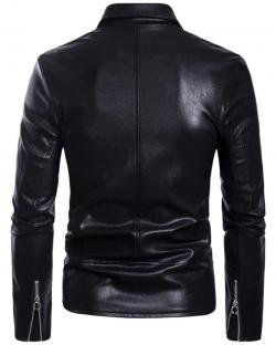 Men Casual Biker Jacket Slim Fit Jacket