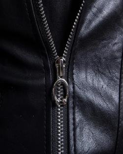 Men Casual Biker Jacket Slim Fit Jacket