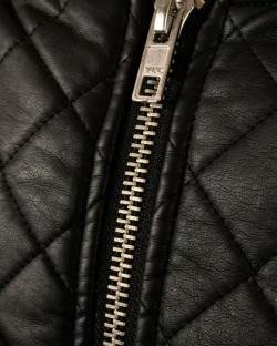 Black Quilted Bomber Jacket