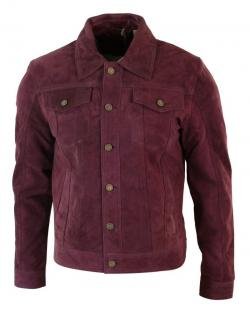 Burgundy Suede Men Jacket
