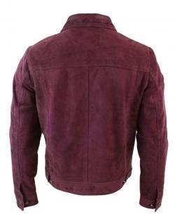 Burgundy Suede Leather Mens Vintage Jacket