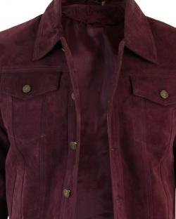 Burgundy Suede Men Jacket