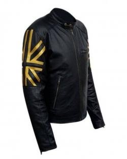 Latest design Men's Biker Black UK Flag Leather Jacket