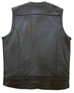 Black Leather Club Biker Vest