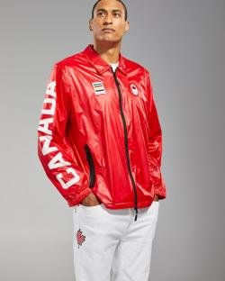 Canadian Flag Men Fux Leather jacket