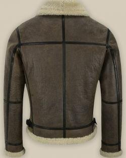 Men B3 Brown Air Force Shearling Leather Jacket