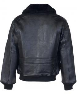 Men G1 Flight Bomber Black Leather Jacket