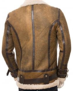 Men Sheepskin B3 Shearling Shirt Collar Jacket