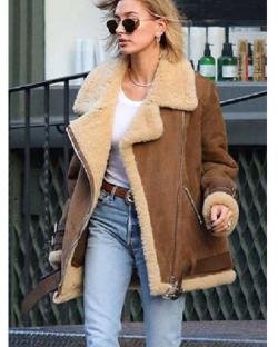 Brown Suede Shearling Jacket