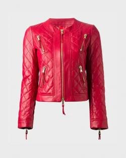 Womens Quilted Red Jacket