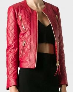 Womens Quilted Red Jacket