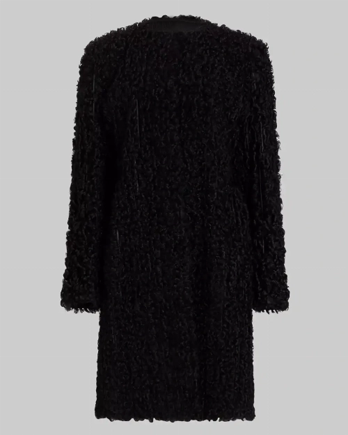 Celebrity Inspired Megan Fox Black Fur Coat