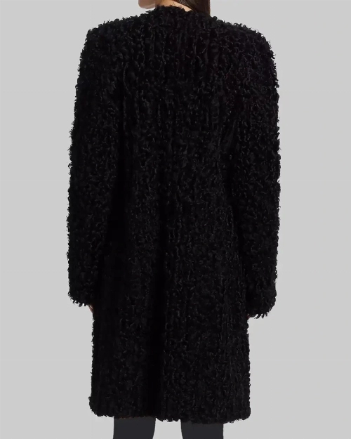 Megan Fox Inspired Black Fur Coat for Women