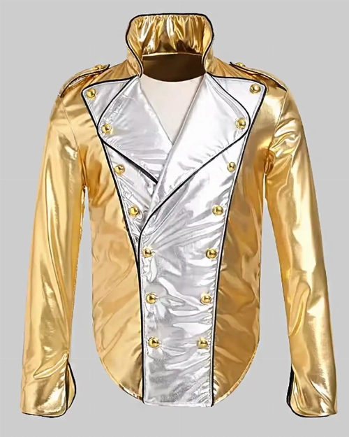 World Tour Golden Leather Jacket  Iconic Stage Style