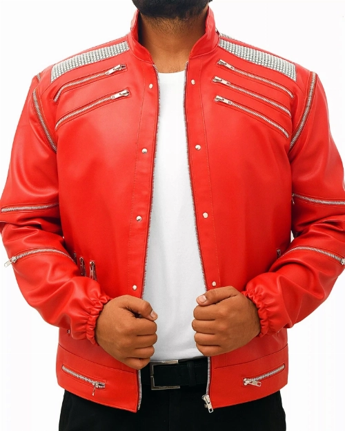 Michael Jackson Beat It Leather Jacket  Iconic Concert Apparel