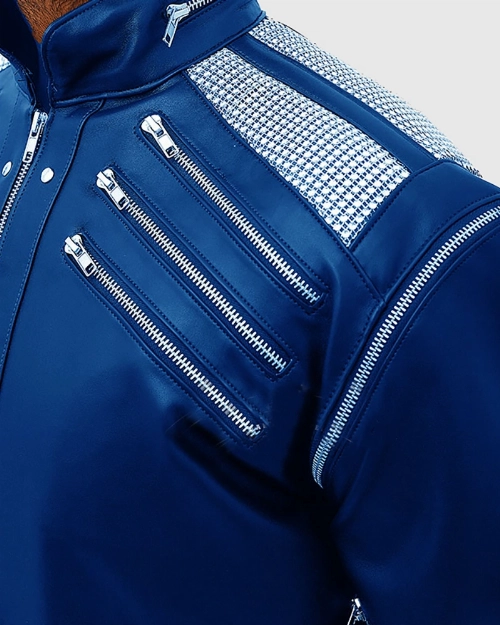 Michael Jackson Blue Beat It Jacket  Perfect Replica for Fans