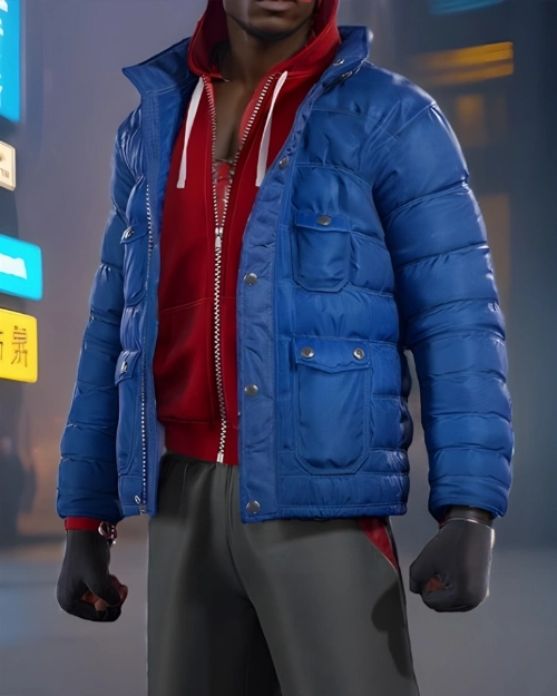 Get Miles Morales Spider-Man Blue Puffer Jacket Online  Limited Stock