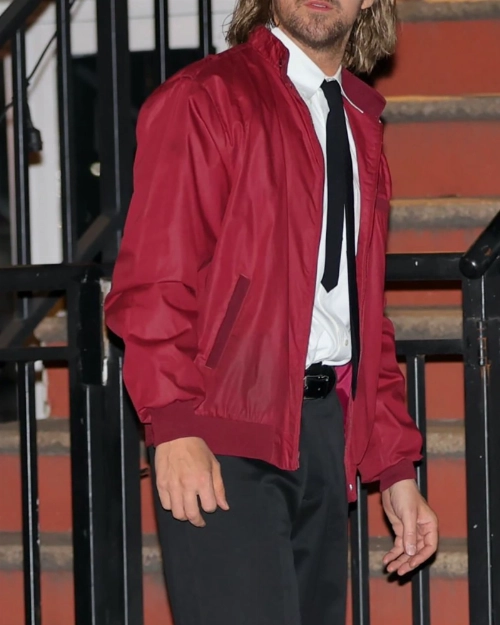 Celebrity-Inspired Maroon Jacket  Ryan Gosling SNL Papyrus 2 Look