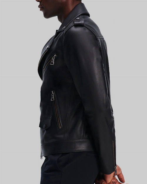 Shop SNL Ryan Gosling Black Biker Leather Jacket Online