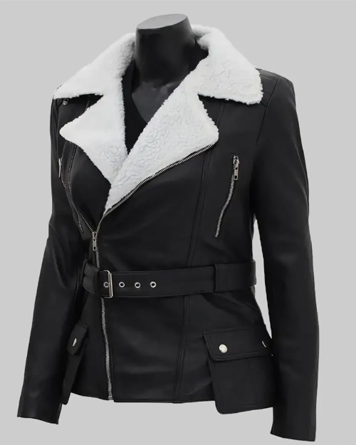 Carrie Women’s Sleek Black Leather Jacket  Final Clearance