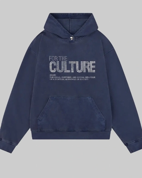 Women’s Navy Crystal-Embellished Hoodie  Everleigh Clearance