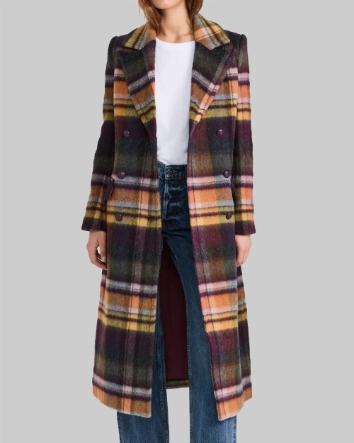 Lily Collins Signature Plaid Winter Coat  Fashion Forward Style