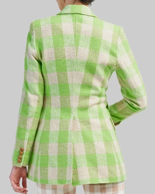 Valeria Women’s Plaid Texture Blazer  Chic Office & Casual Wear