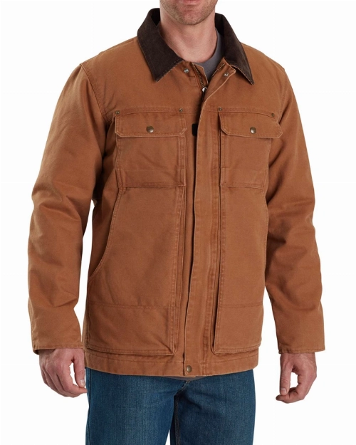 Flynn Brown Suede Western Trucker Jacket for Men
