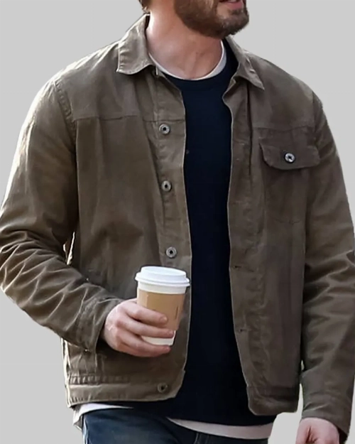 Ghosted Brown Leather Jacket Worn by Chris Evans  Rugged & Stylish