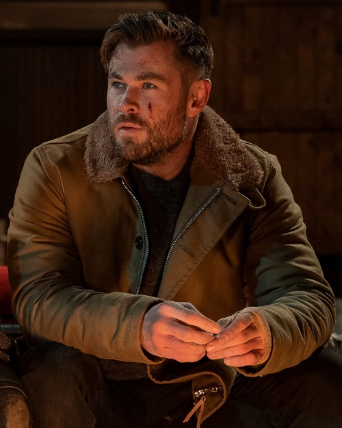 Men’s Tyler Rake Brown Jacket from Extraction 2  Action Hero Look