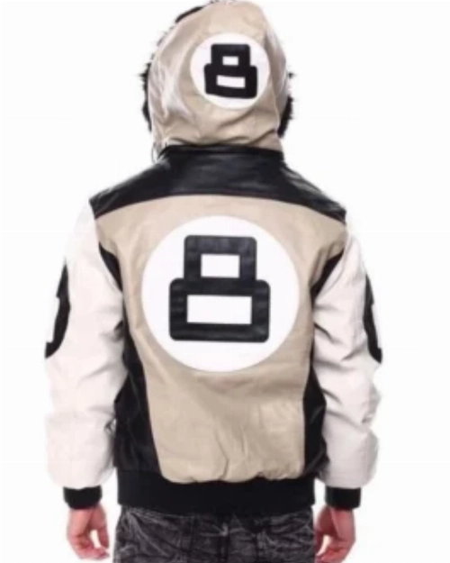 Urban Sand 8 Ball Bomber  Vegan Fur Hood Streetwear