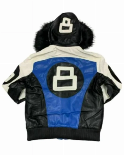 Robert Phillipe 8 Ball Hooded Fur Jacket  Stylish Streetwear Outerwear