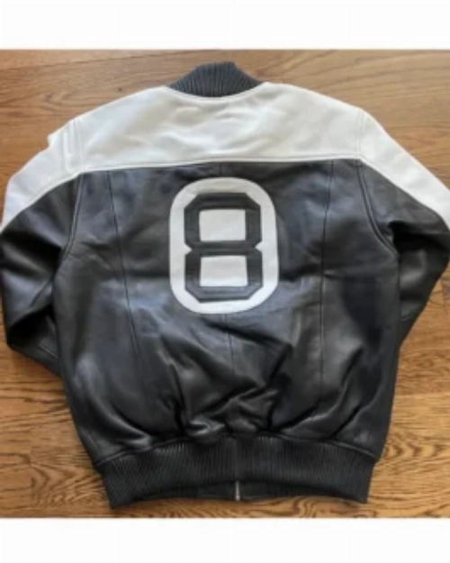 Classic Black & White 8 Ball Bomber Jacket  Sleek Men’s Outerwear