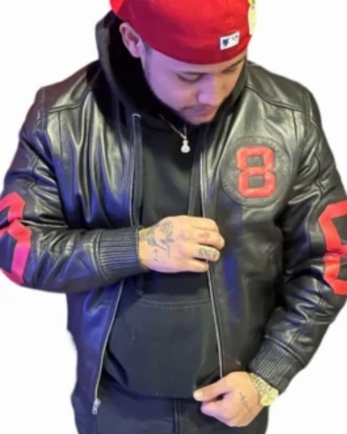 8 Ball Bomber Jacket in Red & Black  Stylish Men’s Street Outfit