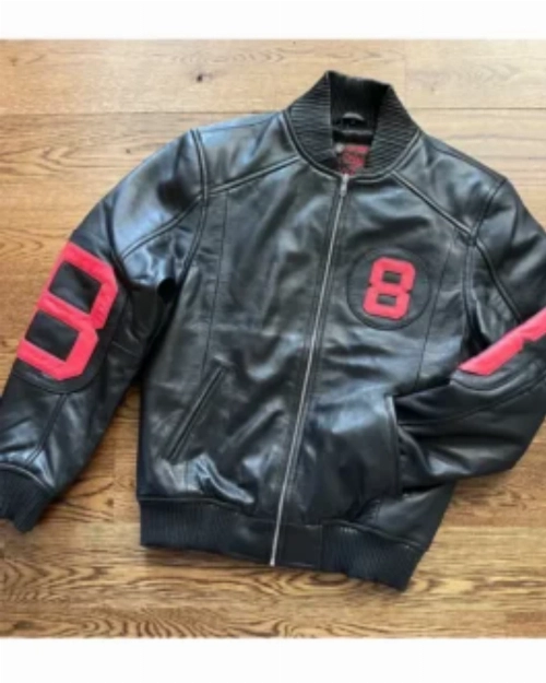 Red & Black 8 Ball Bomber Jacket  Eye-Catching Streetwear Jacket