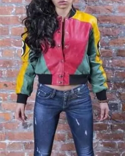 Women’s Edgy 8 Ball Pool Leather Jacket  Streetwear Essential