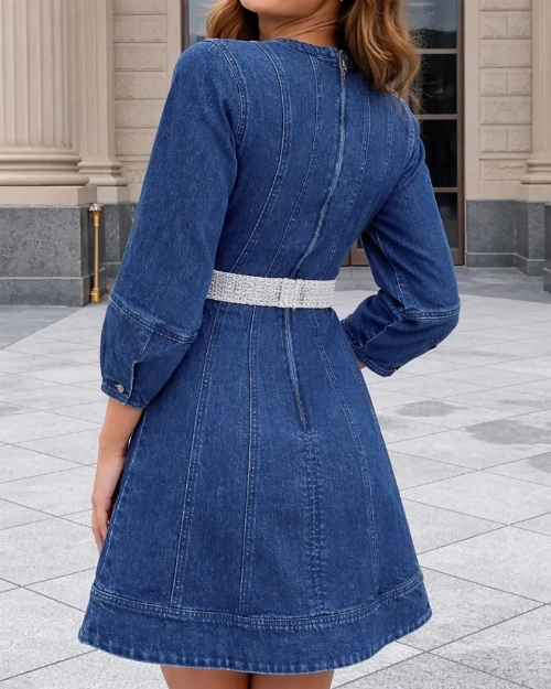 Kiera Howell Denim Dress  American Idol Celebrity Fashion Outfit