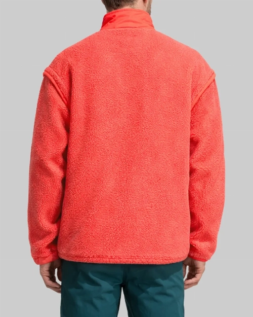 Avery Coral Red Fleece Jacket  Perfect for Cool Weather