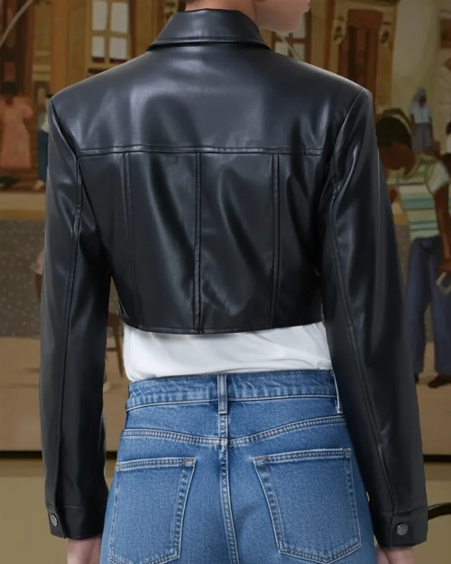 Women’s TV Series Black Cropped Jacket  Trisha Mann Celebrity Look