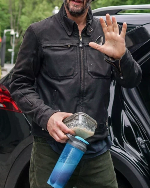 John Wick Chapter 4 Keanu Reeves Black Leather Jacket