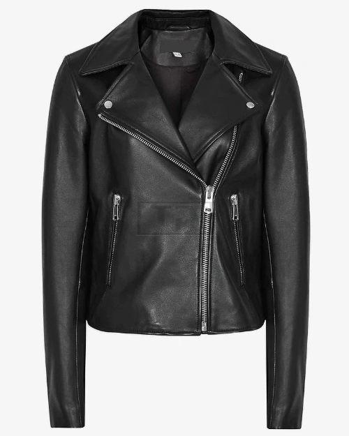 Women Basic Black Leather Jacket - image 6
