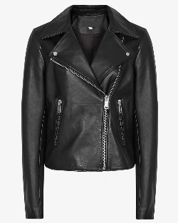 Women Basic Black Leather Jacket - image 6