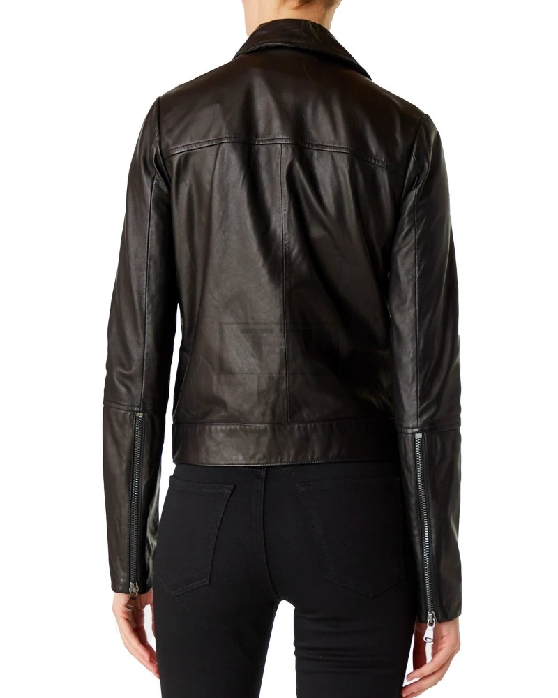Women Dark Brown Leather Jacket - image 2