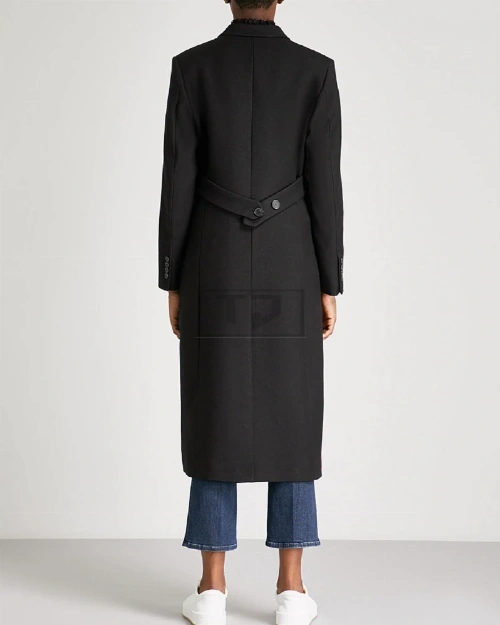 Women Rich Black Wool Coat - image 2