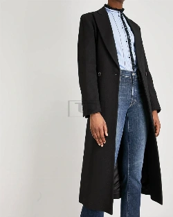 Women Rich Black Wool Coat - image 1