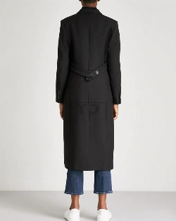 Women Rich Black Wool Coat - image 2